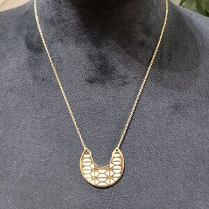 Stella & Dot Womens Gold Turquoise Blue Reversible Chain Necklace